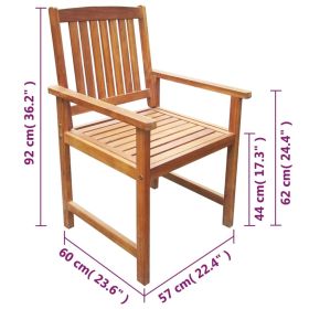 vidaXL Garden Chairs 2 pcs Solid Acacia Wood Brown (Option: as picture)