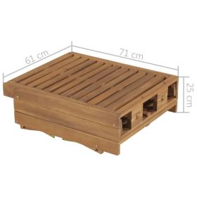 vidaXL Folding Sun Lounger Solid Acacia Wood (Option: as picture)