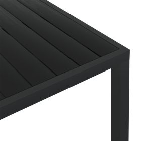 vidaXL Garden Table Black 150x90x74 cm Aluminium and WPC (Option: as picture)