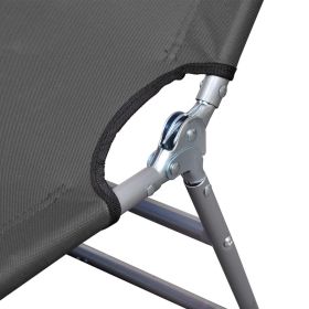 vidaXL Foldable Sunlounger with Head Cushion Adjustable Backrest Gray (Option: as picture)