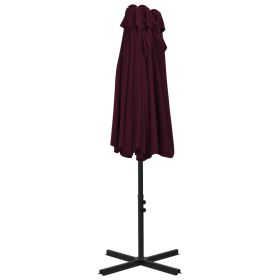 vidaXL Garden Parasol with Aluminium Pole 460x270 cm Bordeaux Red (Option: as picture)