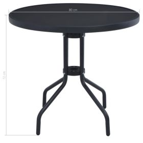 vidaXL 5 Piece Outdoor Dining Set Aluminium and Textilene Black (Option: as picture)