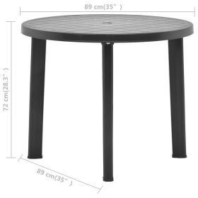 vidaXL Patio Table Anthracite 35" Plastic (Option: as picture)