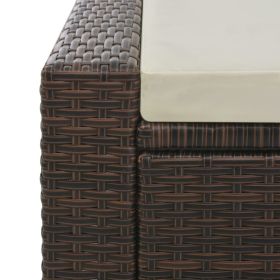 vidaXL Double Sun Lounger Poly Rattan Brown (Option: as picture)