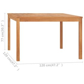 vidaXL Garden Dining Table 120x120x77 cm Solid Teak Wood (Option: as picture)
