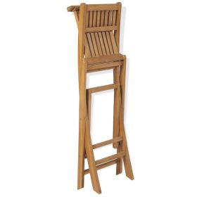 vidaXL 3 Piece Bistro Set with Folding Chairs Solid Teak Wood (Option: as picture)