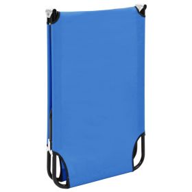 vidaXL Folding Sun Lounger Blue Steel (Option: as picture)
