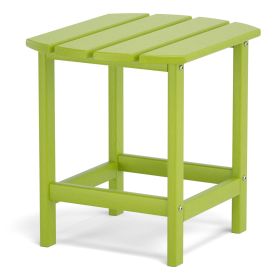 Adirondack Outdoor Side Table;  HDPE Plastic End Tables for Patio;  Backyard;  Pool;  Indoor Outdoor Companion;  Easy Maintenance Weather Resista (Color: Lemon green)