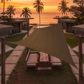 Artpuch Custom Size Brown Sun Shade Sail Triangle Canopy 185 GSM Durable Fabric UV Block Awning for Outdoor Patio Garden Backyard (Customized Ava (Color: BROWN, size: 18'X20')
