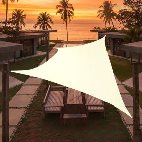 Artpuch Custom Size Cream Sun Shade Sail Triangle Canopy 185 GSM Durable Fabric UV Block Awning for Outdoor Patio Garden Backyard (Customized Ava (Color: Cream, size: 18'X27')