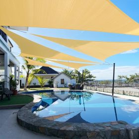Artpuch Custom Size 16'X26'X26' Sand Sun Shade Sail Triangle Canopy 185 GSM Durable Fabric UV Block Awning for Outdoor Patio Garden Backyard (Cus (size: 18X21X21)