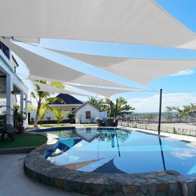 Artpuch Custom Size Light Gray Sun Shade Sail Triangle Canopy 185 GSM Durable Fabric UV Block Awning for Outdoor Patio Garden Backyard (Customize (Color: Light Gray, size: 13x24x27.3)