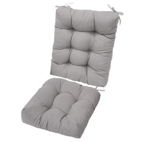 2Pcs/Set 1Pc Back Cushion and 1Pc Seat Cushion Rocking Chair Cushion Upper And Lower Back And Seat Sets (Craftsmanship: Upgraded Version, Type: Grey)