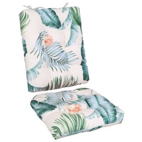 2Pcs/Set 1Pc Back Cushion and 1Pc Seat Cushion Rocking Chair Cushion Upper And Lower Back And Seat Sets (Craftsmanship: Upgraded Version, Type: Beige_ColorLeaf)