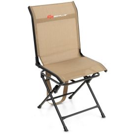 All weather Outdoor Foldable 360 Degree Swivel Chair with Iron Frame (Color: BROWN)