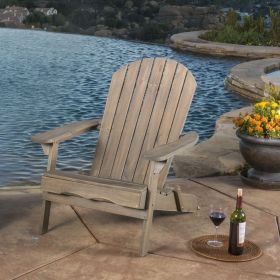 MALIBU RECLINING ADIRONDACK CHAIR (Color: Grey, material: Acacia Wood)