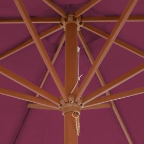 vidaXL Garden Parasol with Wooden Pole 118.2" Bordeaux Red (Option: as picture)